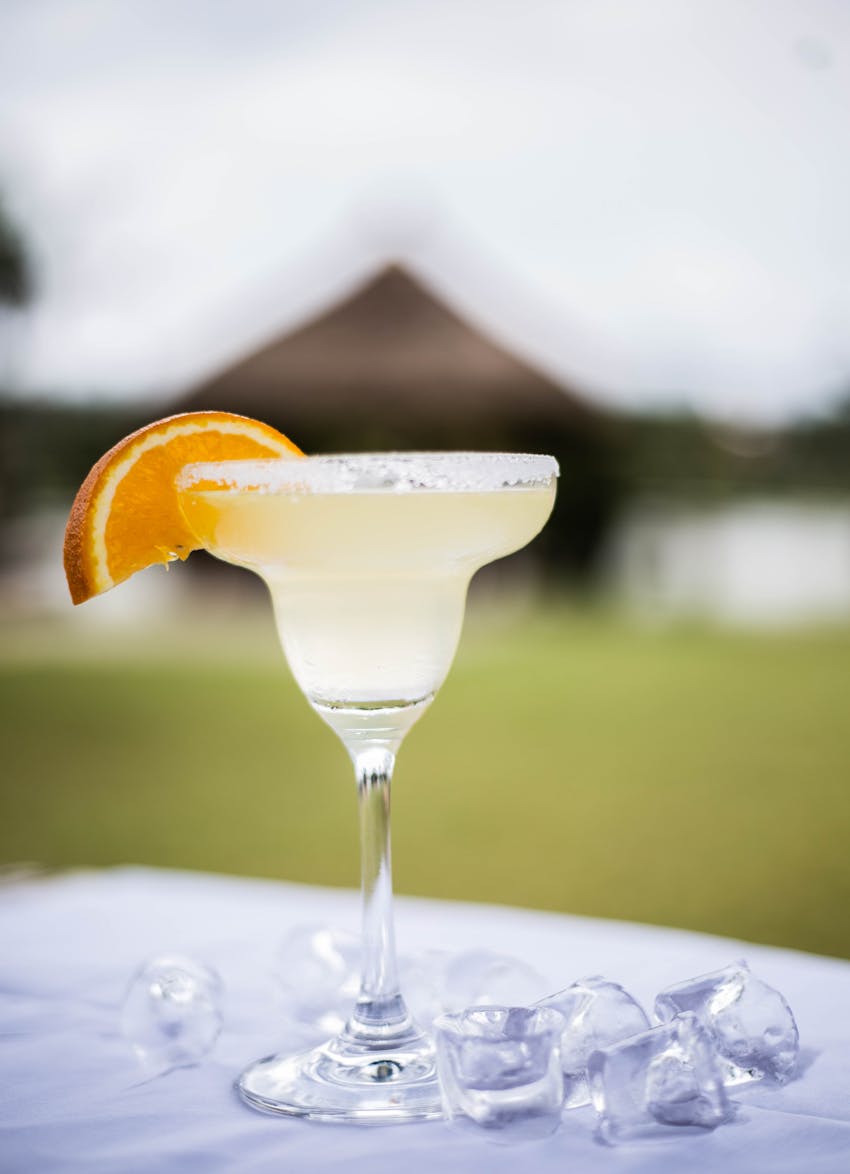 Classic lime margarita with a salted rim